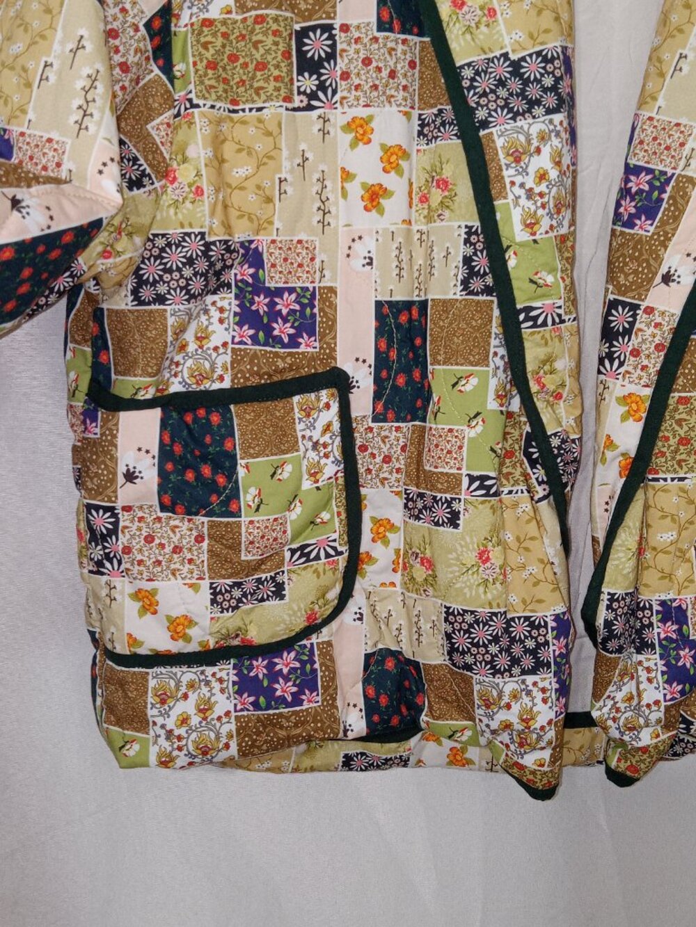 Entro Womens Quilted Patchwork Floral Cotton Jacket Cottagecore Boho S - Picture 4 of 13